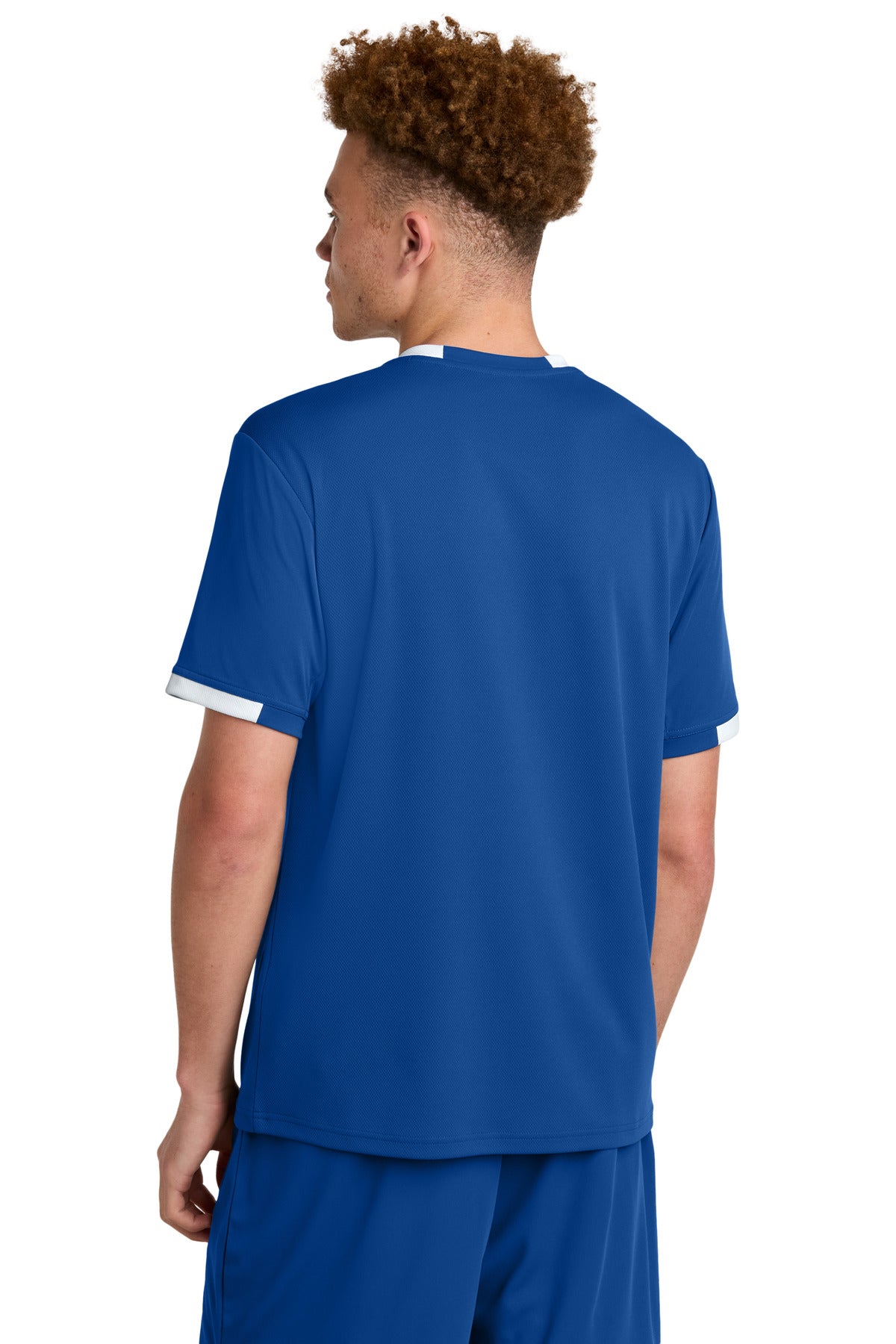 Custom Embroidered Sport-Tek Club Short Sleeve Crew ST440,True Royal/ White