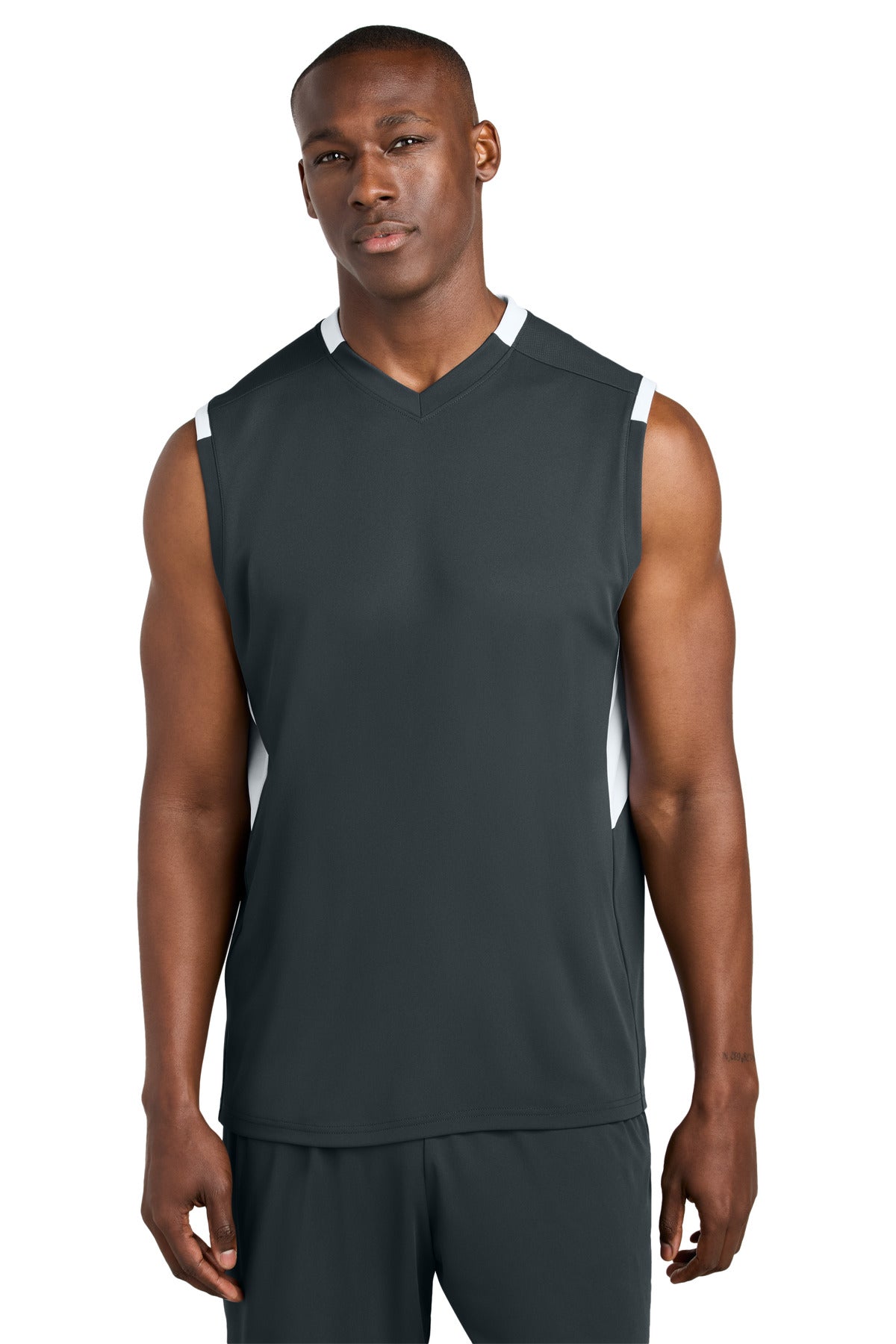 Custom Embroidered Sport-Tek Activewear in Iron Grey/ White
