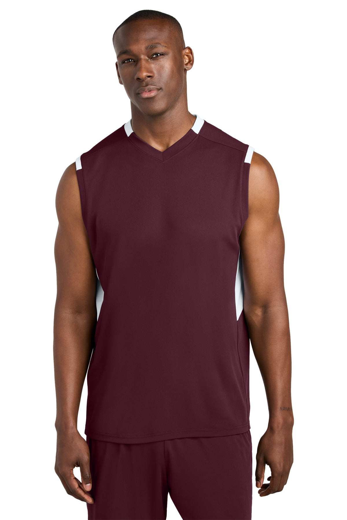 Custom Embroidered Sport-Tek Activewear in Maroon/ White