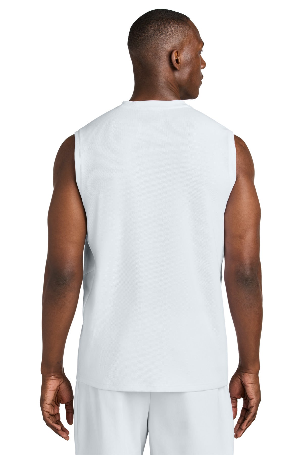 Custom Embroidered Sport-Tek Club Sleeveless V-Neck ST441,White/ White