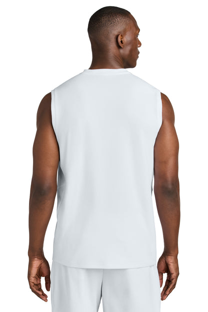 Custom Embroidered Sport-Tek Club Sleeveless V-Neck ST441,White/ White