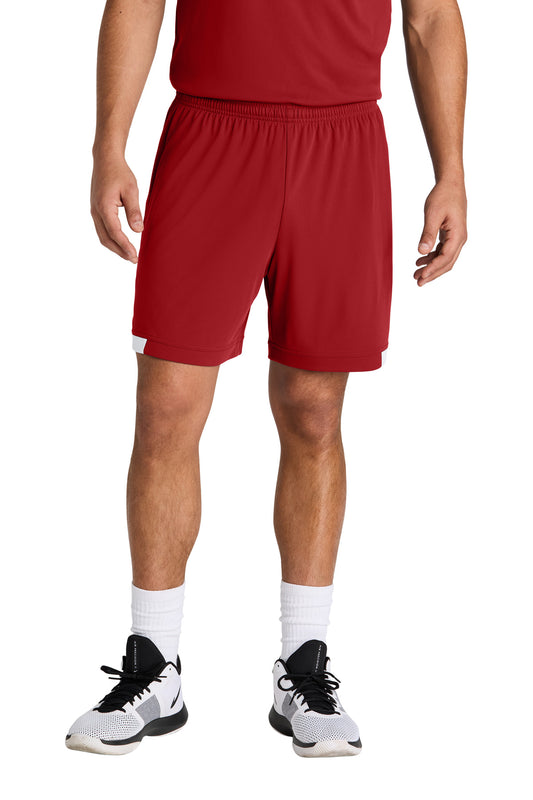 Sport-Tek Club 7  Short ST442 Deep Red/ White