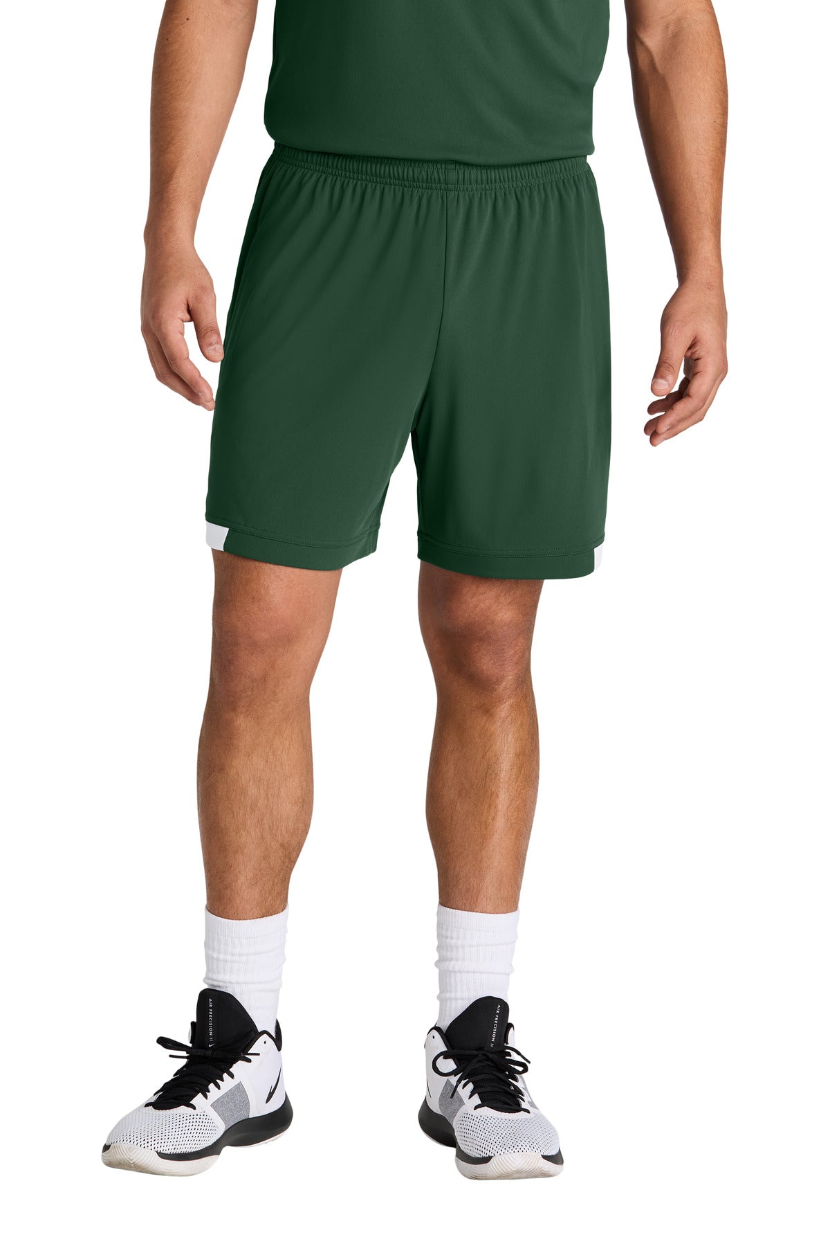 Sport-Tek Club 7  Short ST442 Forest Green/ White