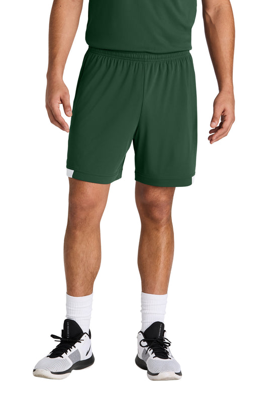 Sport-Tek Club 7  Short ST442 Forest Green/ White