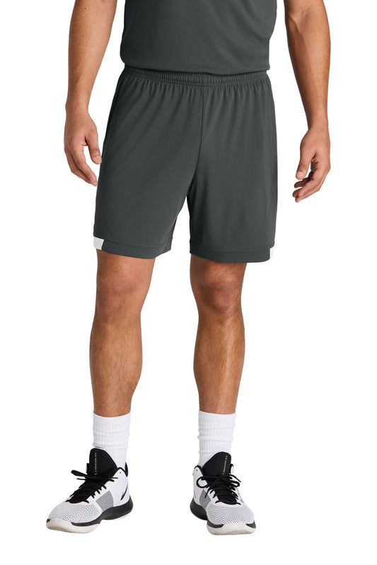 Sport-Tek Club 7  Short ST442 Iron Grey/ White