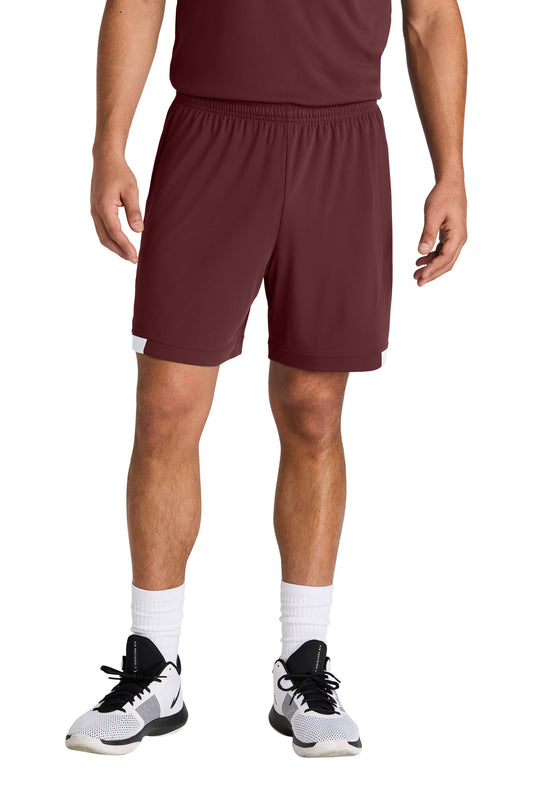 Sport-Tek Club 7  Short ST442 Maroon/ White