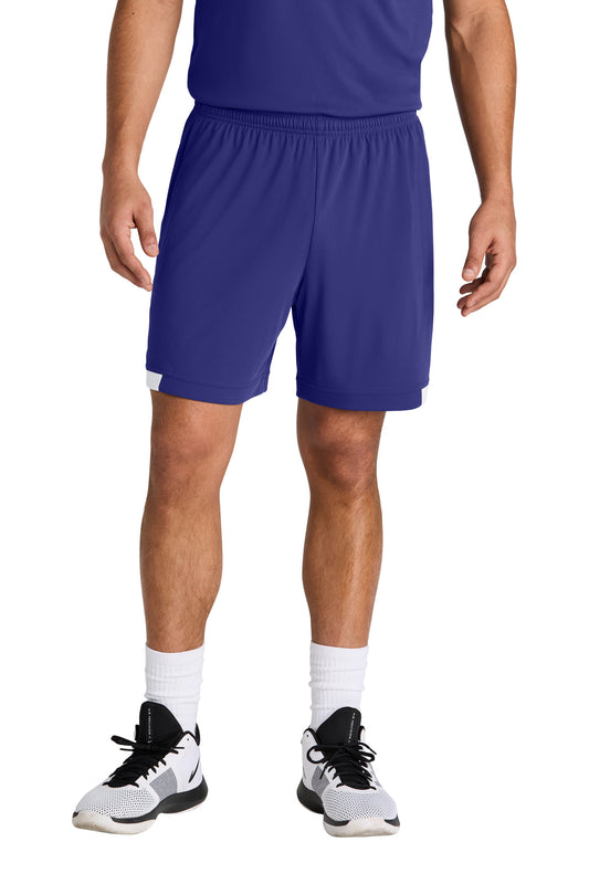 Sport-Tek Club 7  Short ST442 Purple/ White