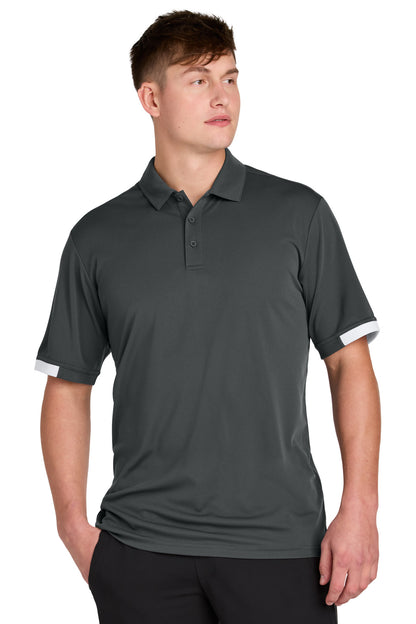 Custom Embroidered Sport-Tek Polos/Knits in Iron Grey/ White