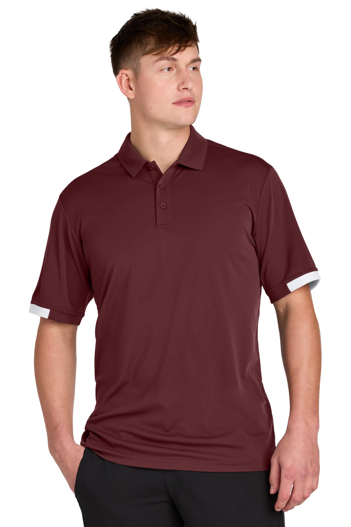Custom Embroidered Sport-Tek Polos/Knits in Maroon/ White