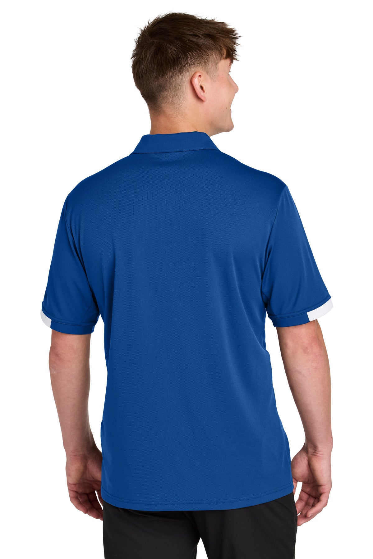 Custom Embroidered Sport-Tek Club Colorblock Polo ST444,True Royal/ White