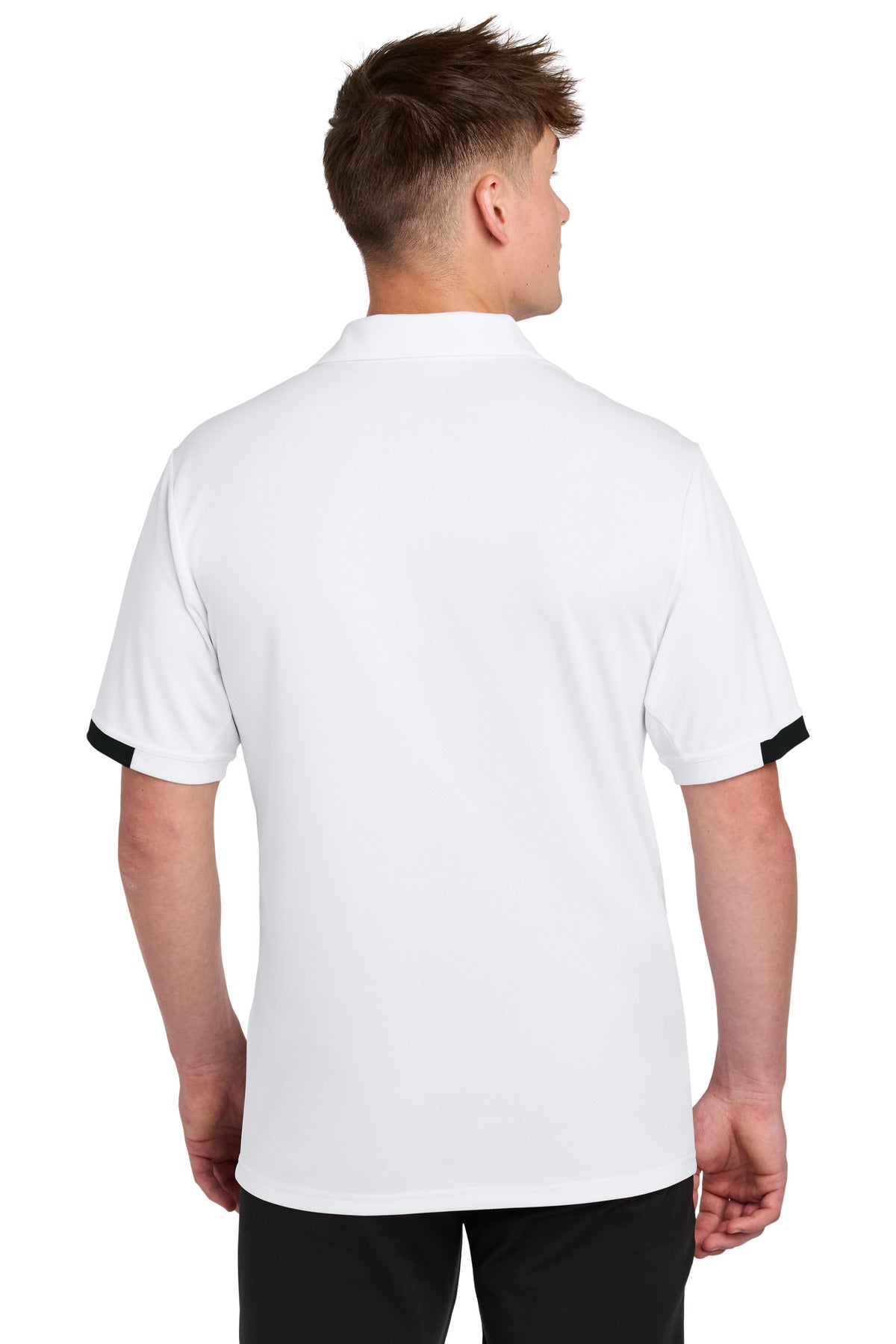 Custom Embroidered Sport-Tek Club Colorblock Polo ST444,White/ Black