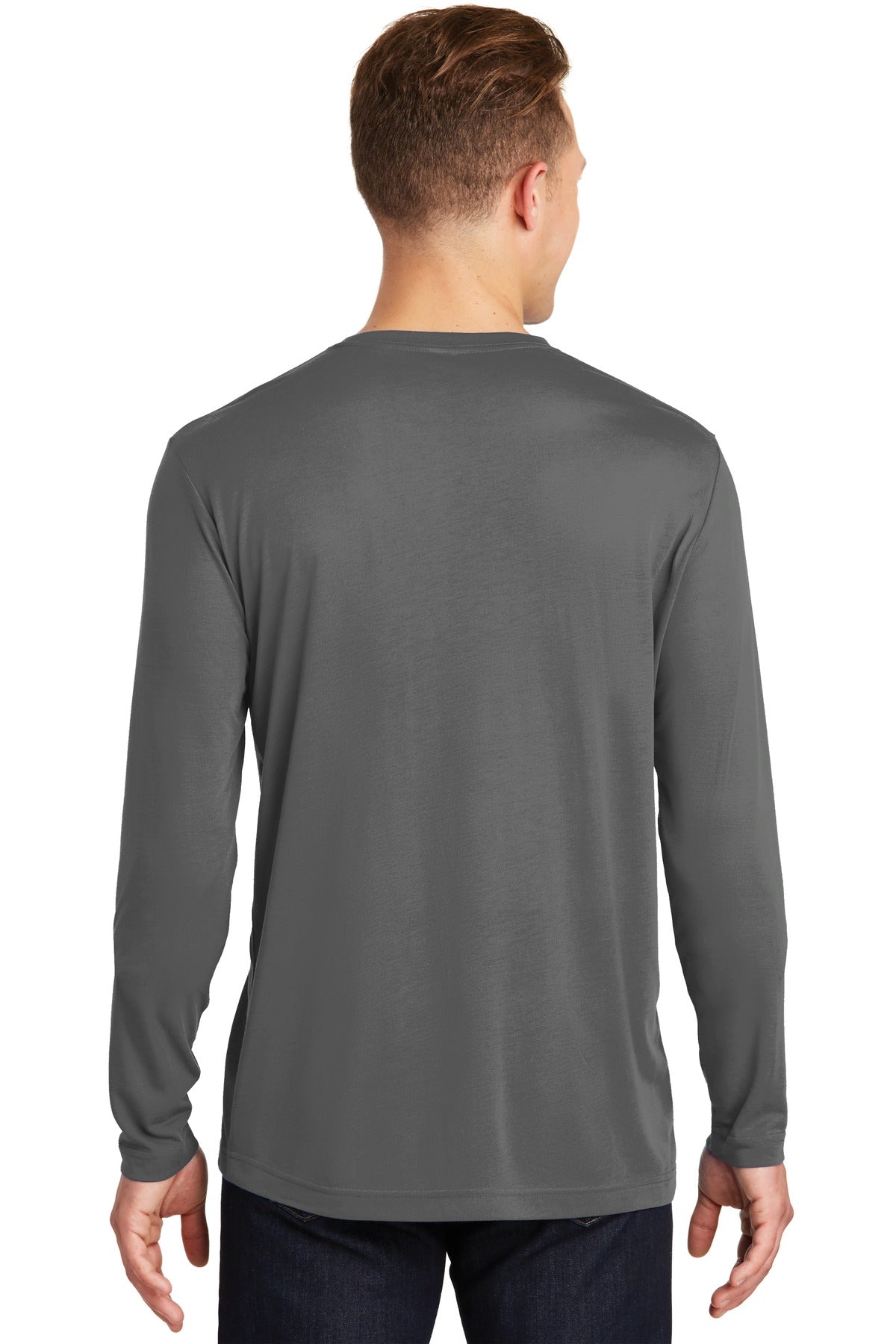 Custom Embroidered Sport-Tek Long Sleeve PosiCharge Competitor Cotton Touch Tee. ST450LS,Dark Smoke Grey