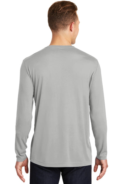 Custom Embroidered Sport-Tek Long Sleeve PosiCharge Competitor Cotton Touch Tee. ST450LS,Silver