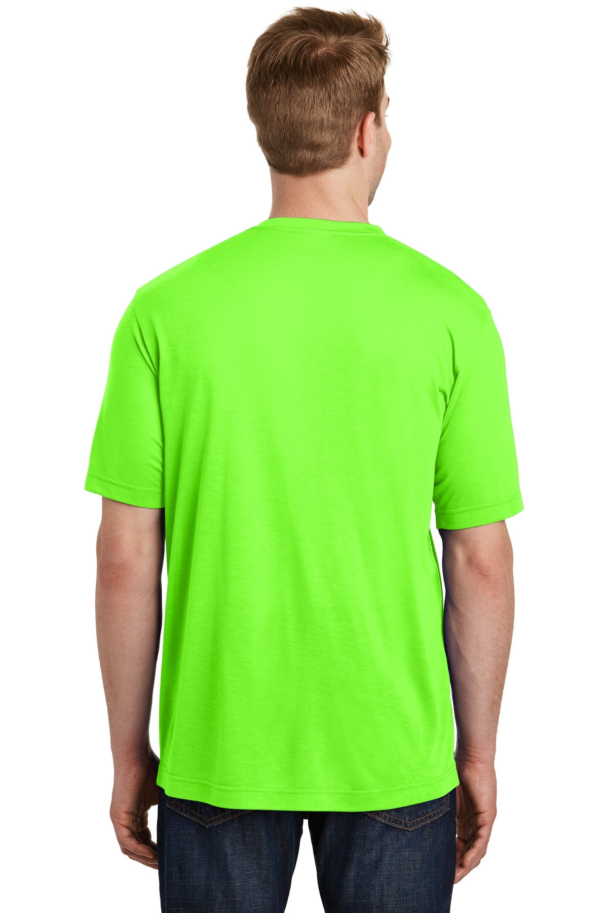Custom Embroidered Sport-Tek PosiCharge Competitor Cotton Touch Tee. ST450,Neon Green