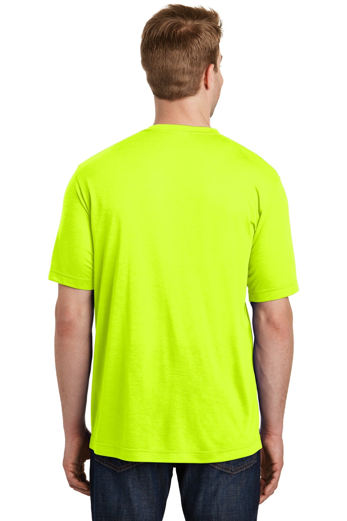Custom Embroidered Sport-Tek PosiCharge Competitor Cotton Touch Tee. ST450,Neon Yellow
