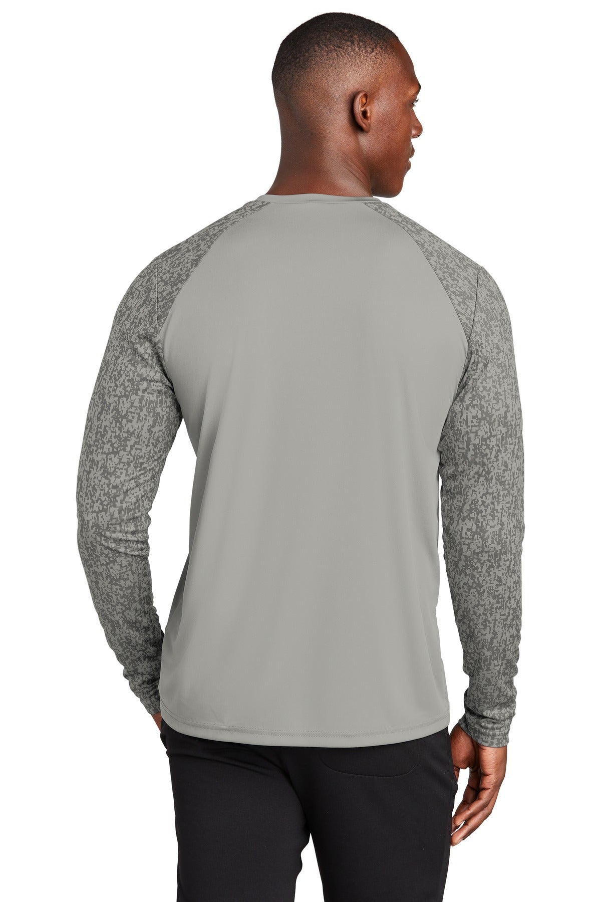 Custom Embroidered Sport-Tek  Long Sleeve Digi Camo Tee. ST460LS,Grey Concrete