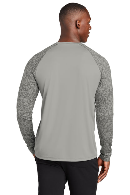 Custom Embroidered Sport-Tek  Long Sleeve Digi Camo Tee. ST460LS,Grey Concrete