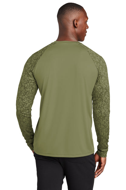 Custom Embroidered Sport-Tek  Long Sleeve Digi Camo Tee. ST460LS,Olive Drab Green