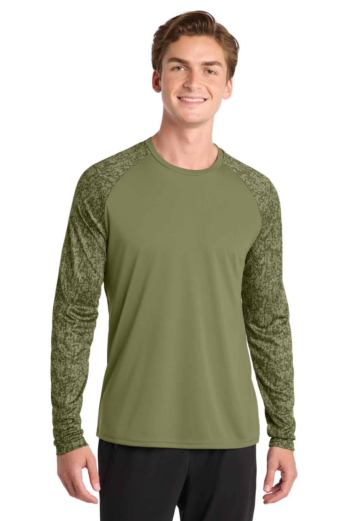 Custom Embroidered Sport-Tek T-Shirts  in Olive Drab Green