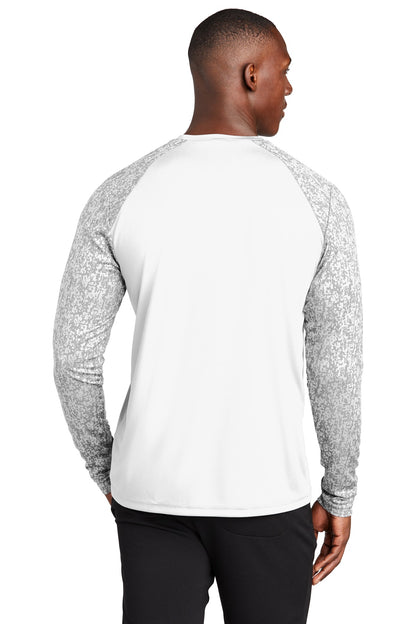 Custom Embroidered Sport-Tek  Long Sleeve Digi Camo Tee. ST460LS,White