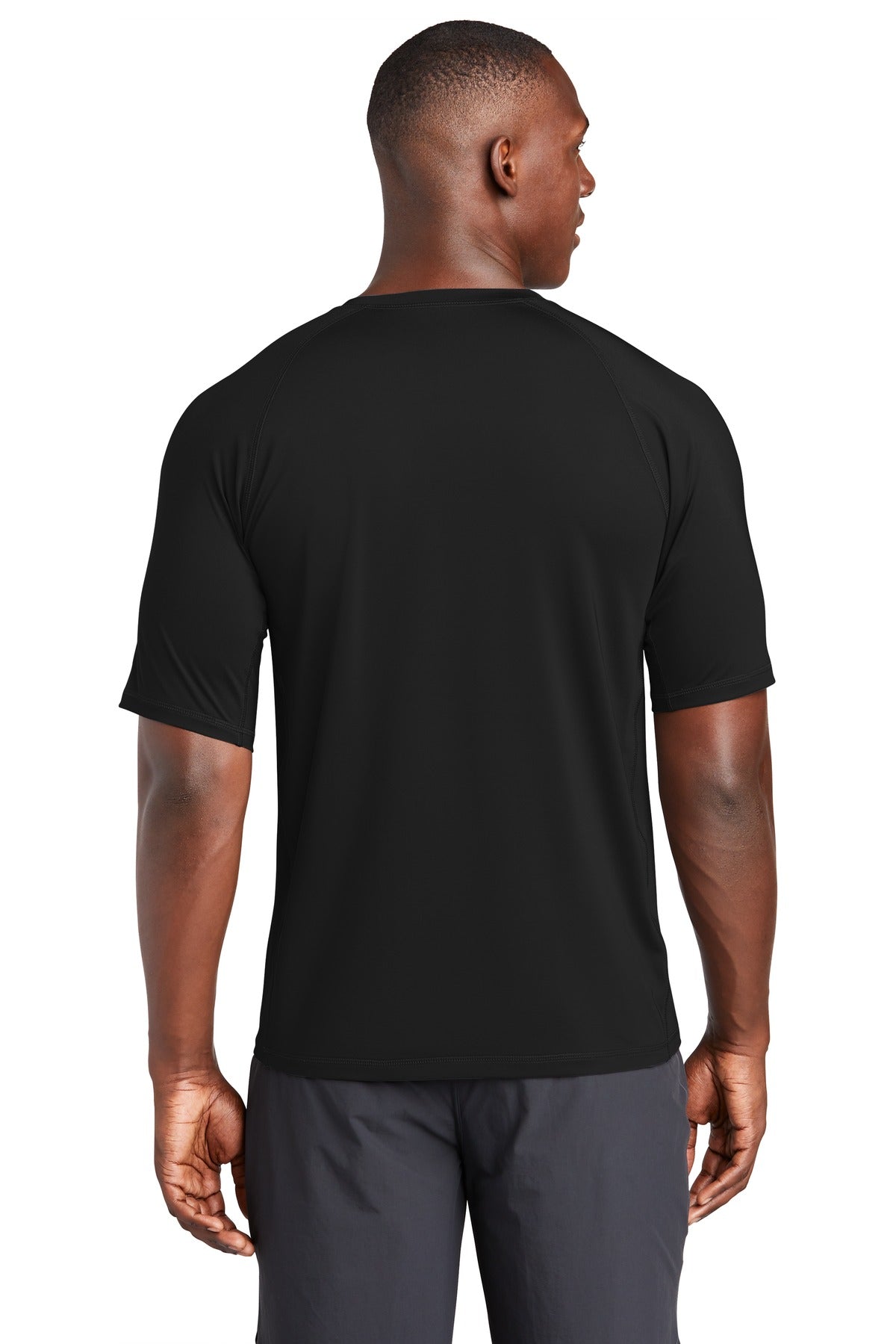 Custom Embroidered Sport-Tek  Rashguard Tee. ST470,Black