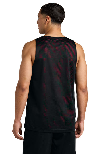Custom Embroidered Sport-Tek PosiCharge Reversible Mesh Tank ST5000,Black/ Deep Red