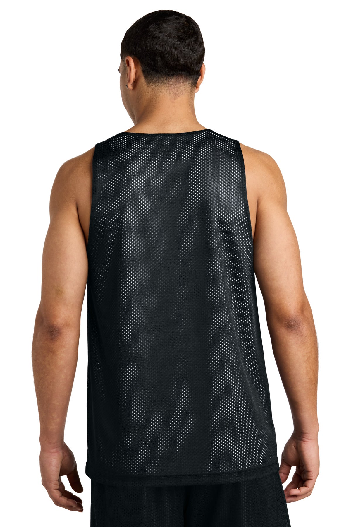 Custom Embroidered Sport-Tek PosiCharge Reversible Mesh Tank ST5000,Black/ White