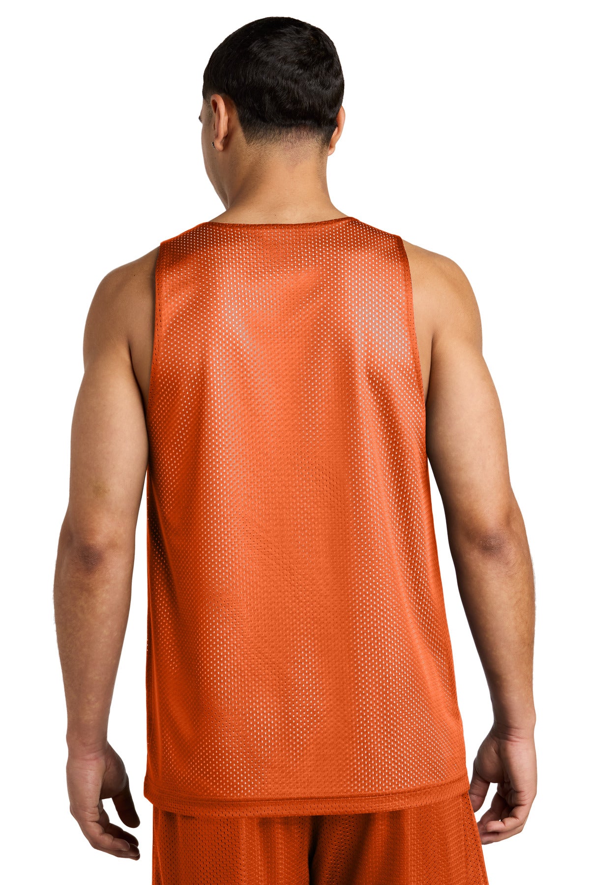 Custom Embroidered Sport-Tek PosiCharge Reversible Mesh Tank ST5000,Deep Orange/ White