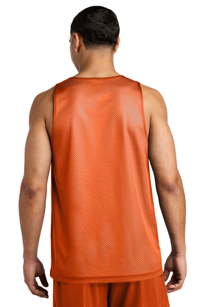 Custom Embroidered Sport-Tek PosiCharge Reversible Mesh Tank ST5000,Deep Orange/ White