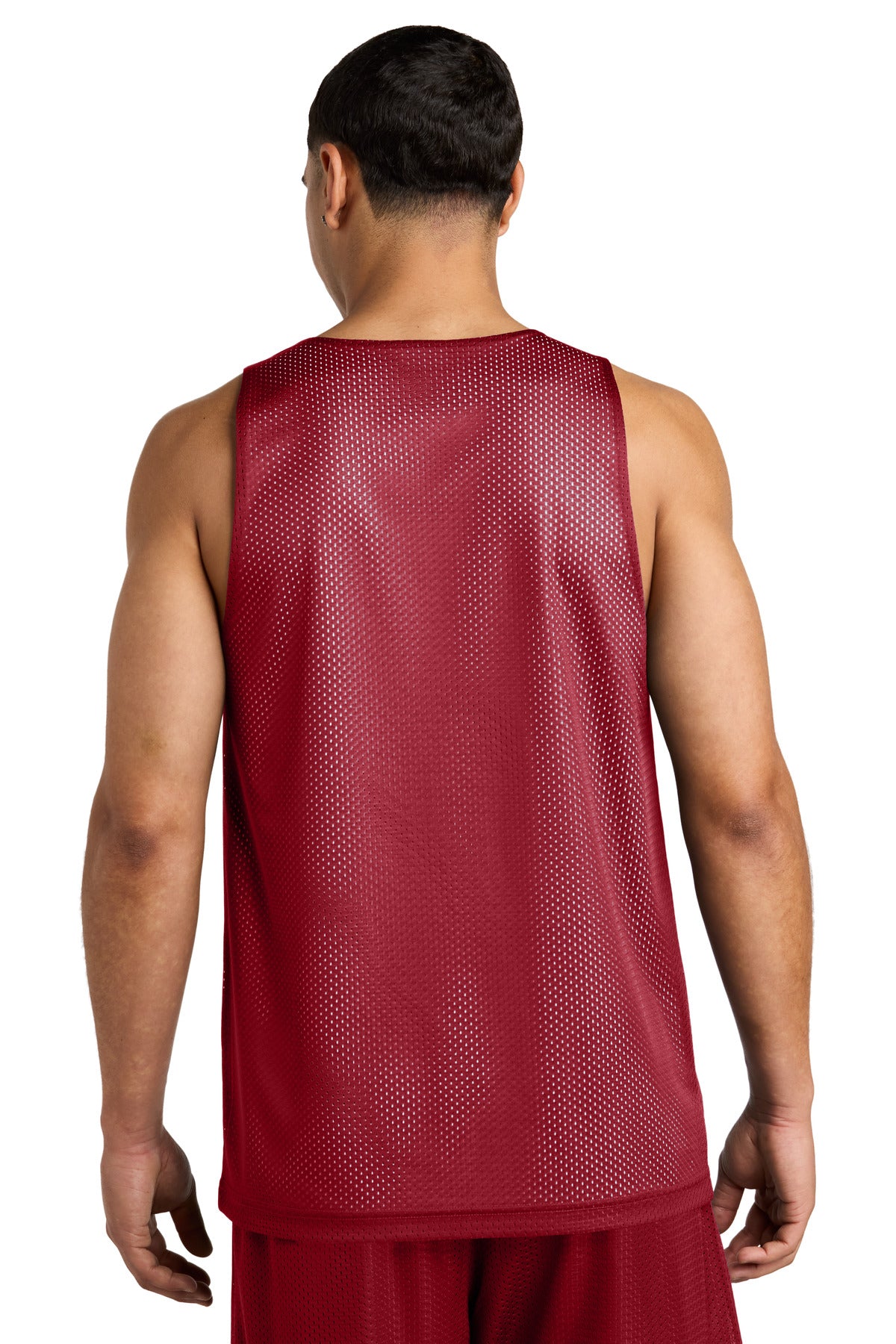 Custom Embroidered Sport-Tek PosiCharge Reversible Mesh Tank ST5000,Deep Red/ White