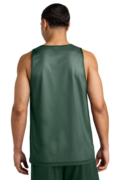 Custom Embroidered Sport-Tek PosiCharge Reversible Mesh Tank ST5000,Forest Green/ White