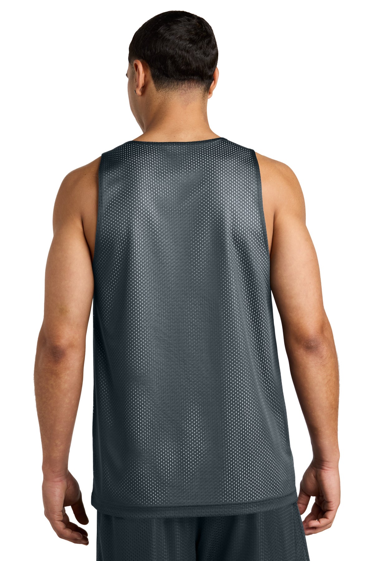 Custom Embroidered Sport-Tek PosiCharge Reversible Mesh Tank ST5000,Iron Grey/ White