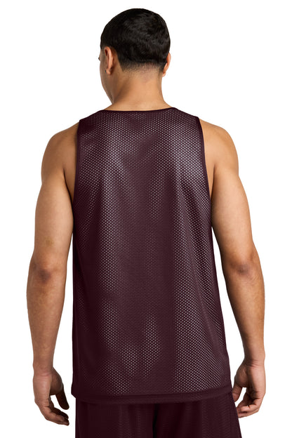 Custom Embroidered Sport-Tek PosiCharge Reversible Mesh Tank ST5000,Maroon/ White
