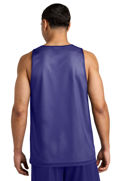 Custom Embroidered Sport-Tek PosiCharge Reversible Mesh Tank ST5000,Purple/ White