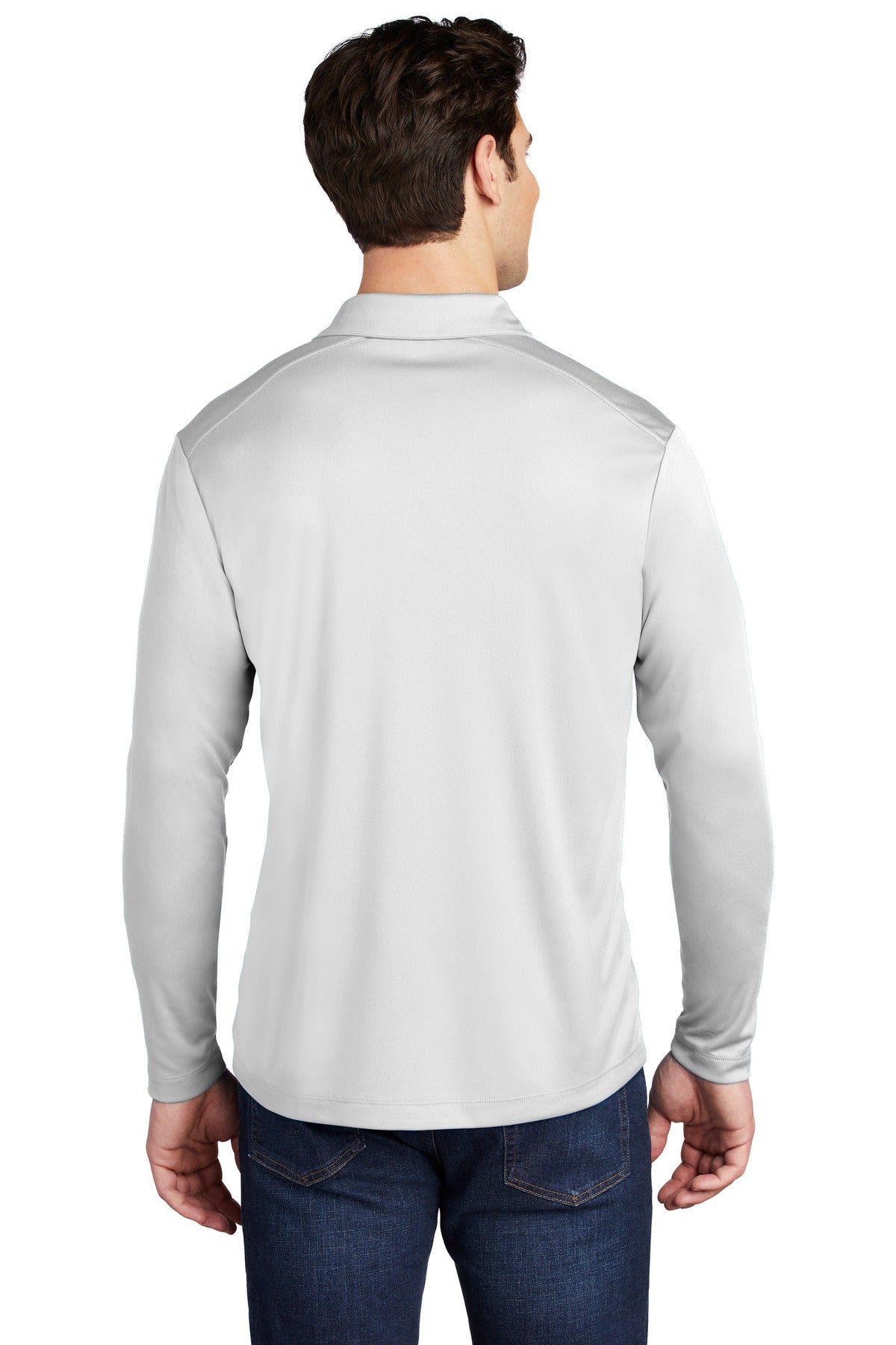 Custom Embroidered Sport-Tek   Posi-UV  Pro Long Sleeve Polo. ST520LS,White