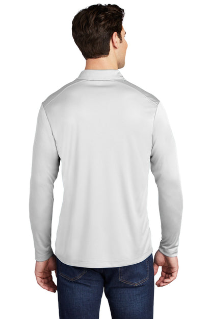 Custom Embroidered Sport-Tek   Posi-UV  Pro Long Sleeve Polo. ST520LS,White