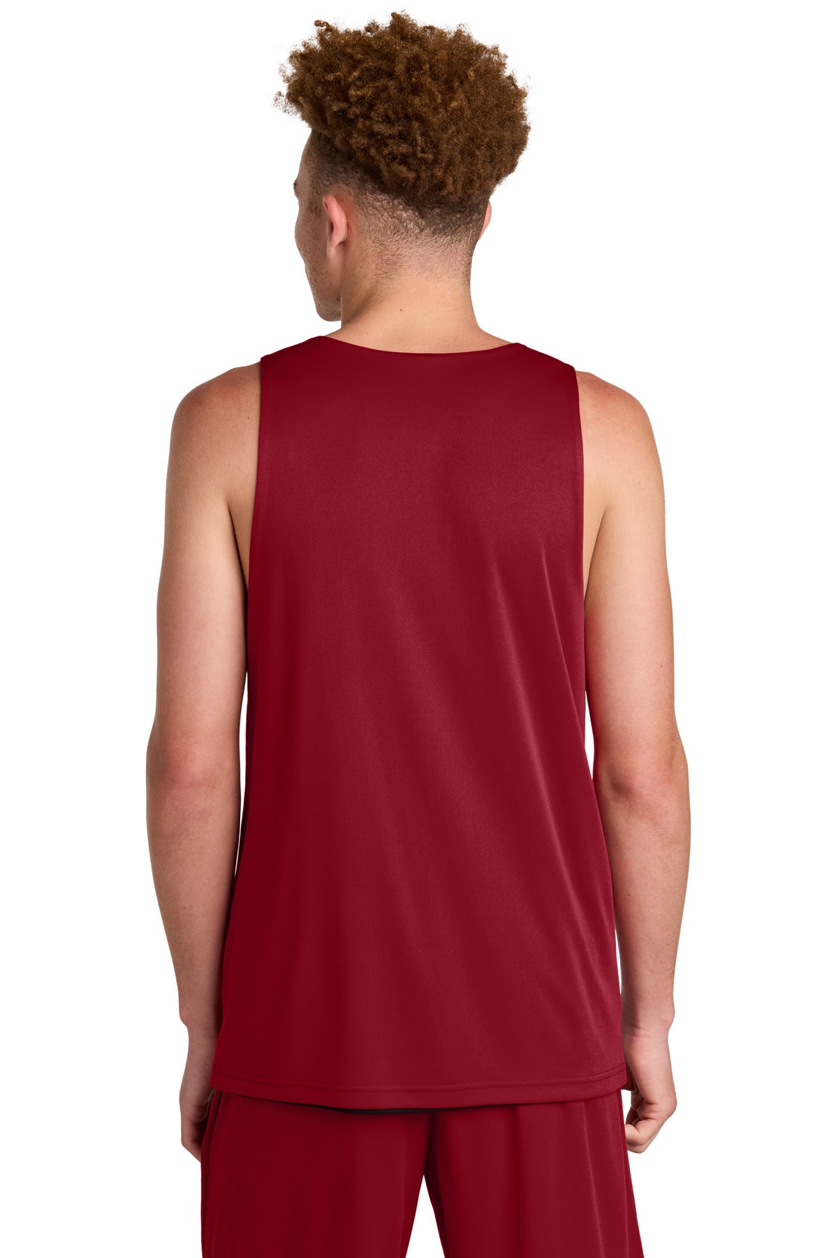 Custom Embroidered Sport-Tek PosiCharge Competitor Rev Tank ST551,Deep Red/ Black
