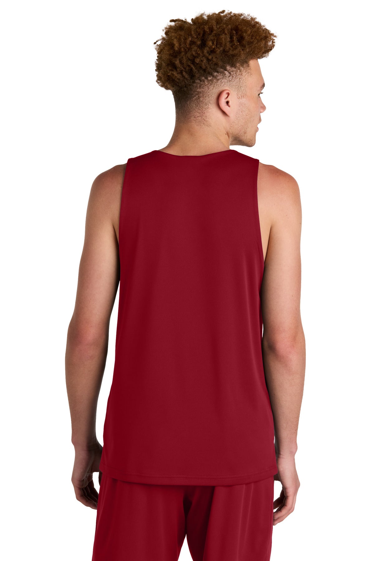 Custom Embroidered Sport-Tek PosiCharge Competitor Rev Tank ST551,Deep Red/ White