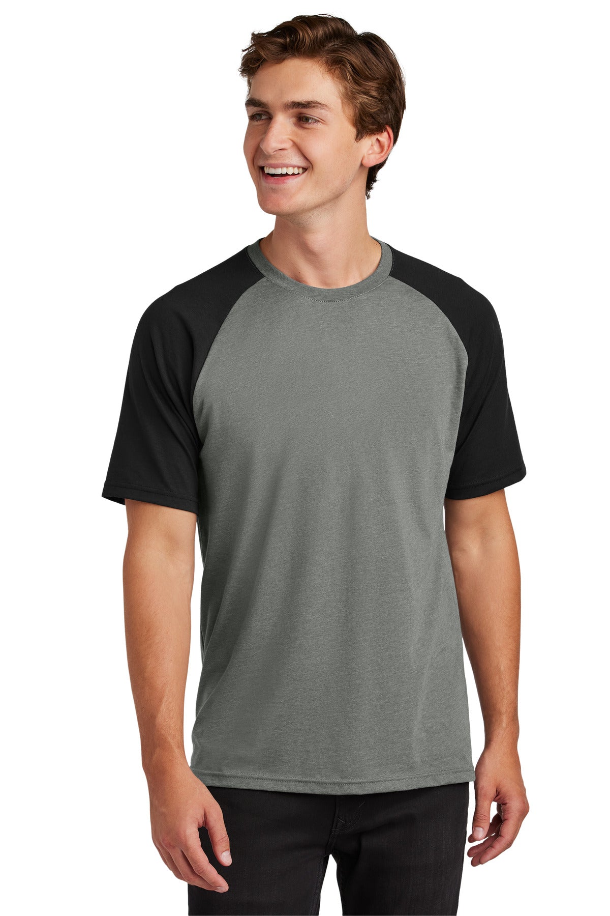 Custom Embroidered Sport-Tek T-Shirts  in Black/ Vintage Heather