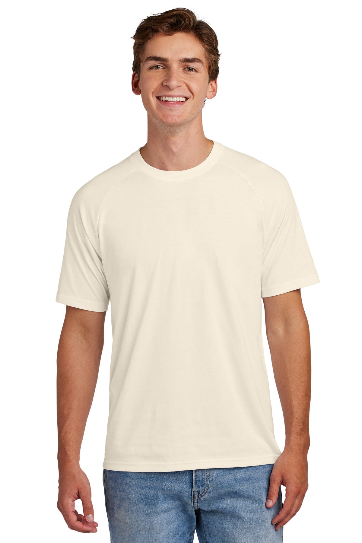 Custom Embroidered Sport-Tek T-Shirts  in Ecru