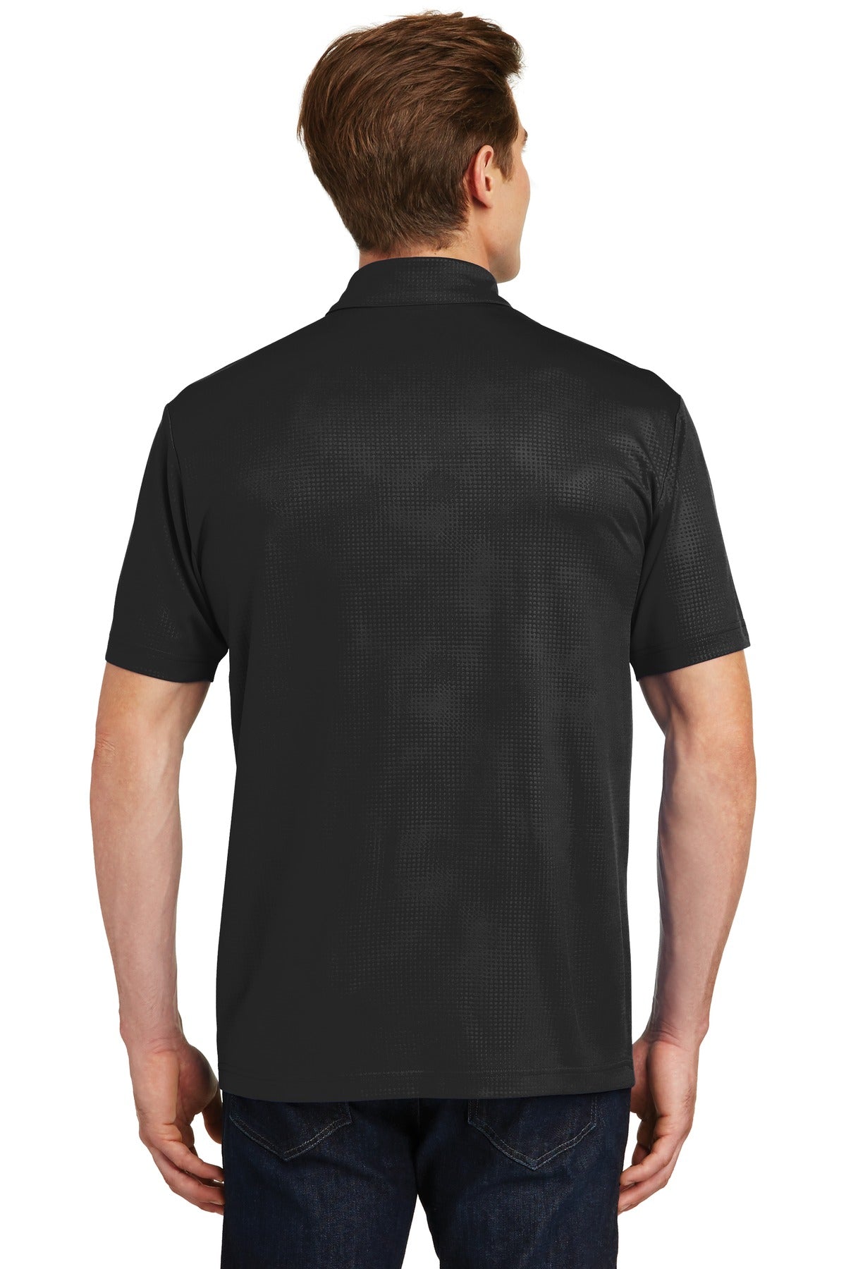 Custom Embroidered Sport-Tek Embossed PosiCharge Tough Polo. ST630,Black