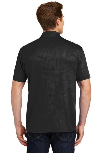 Custom Embroidered Sport-Tek Embossed PosiCharge Tough Polo. ST630,Black