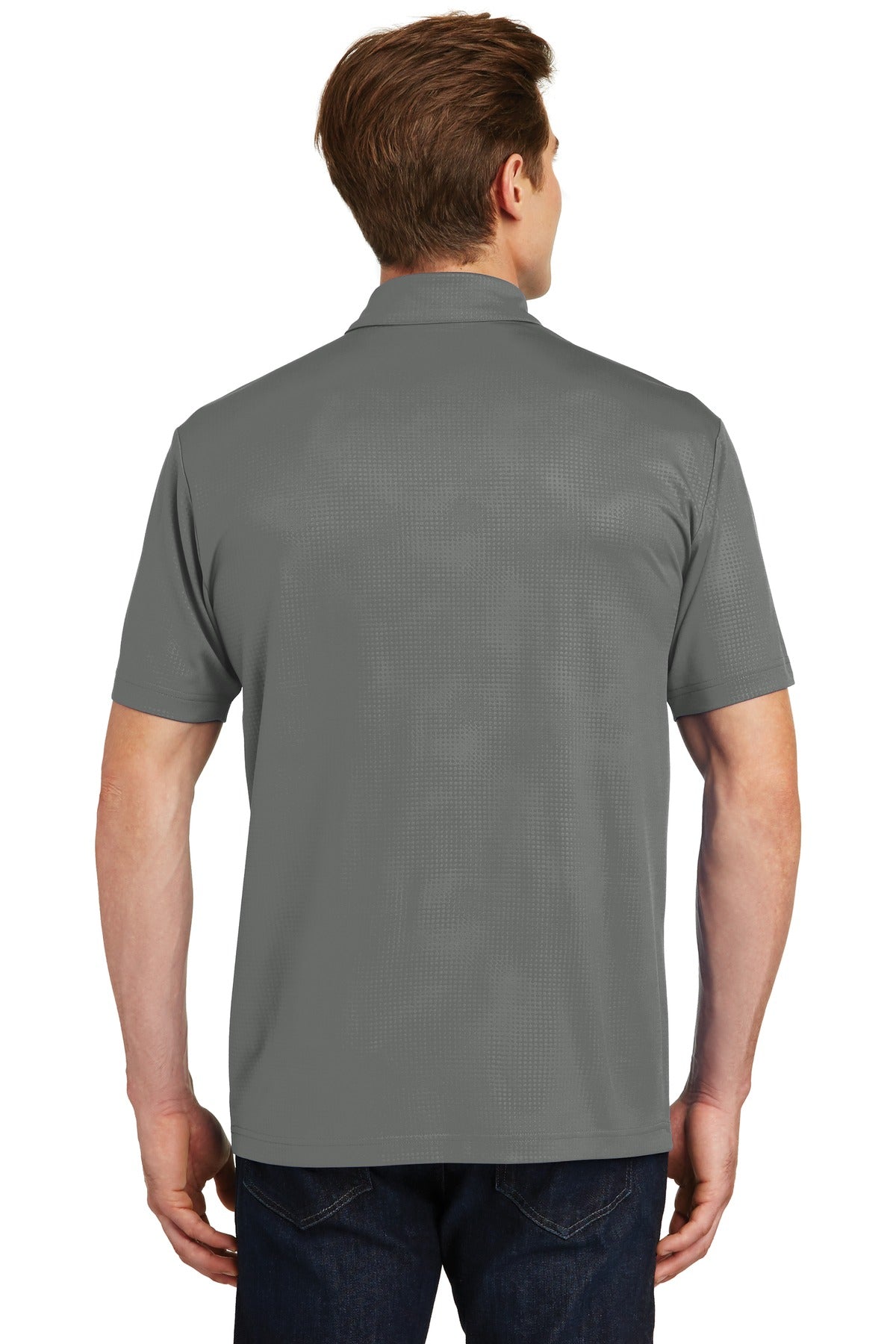 Custom Embroidered Sport-Tek Embossed PosiCharge Tough Polo. ST630,Dark Smoke Grey