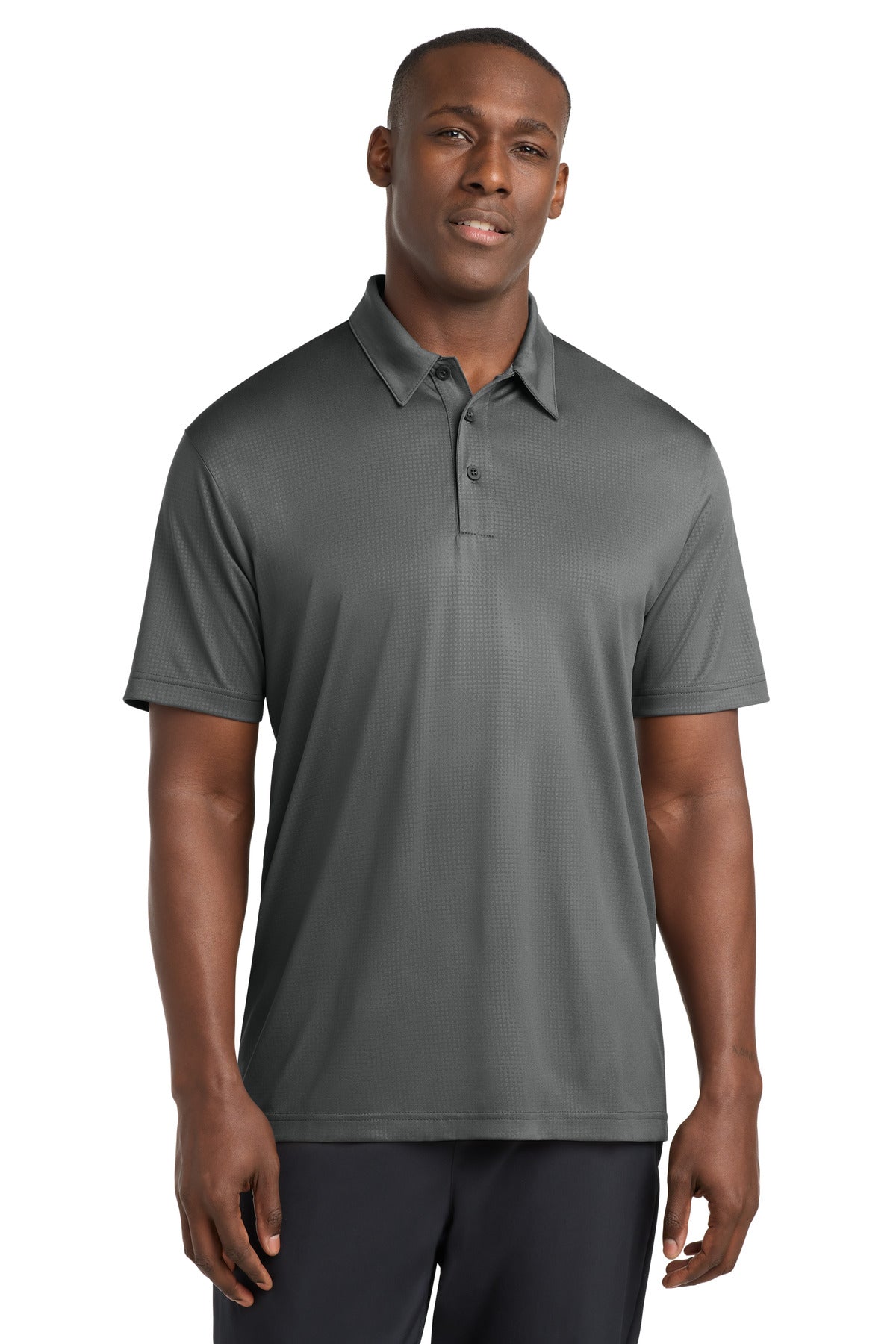 Custom Embroidered Sport-Tek Polos/Knits in Dark Smoke Grey