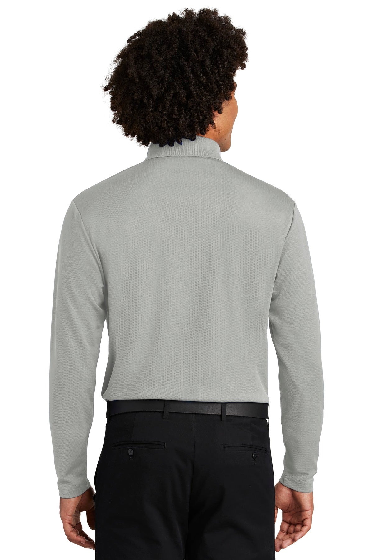 Custom Embroidered Sport-Tek  PosiCharge  RacerMesh  Long Sleeve Polo. ST640LS,Silver
