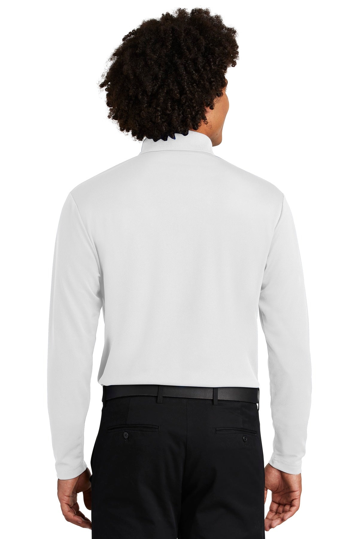 Custom Embroidered Sport-Tek  PosiCharge  RacerMesh  Long Sleeve Polo. ST640LS,White