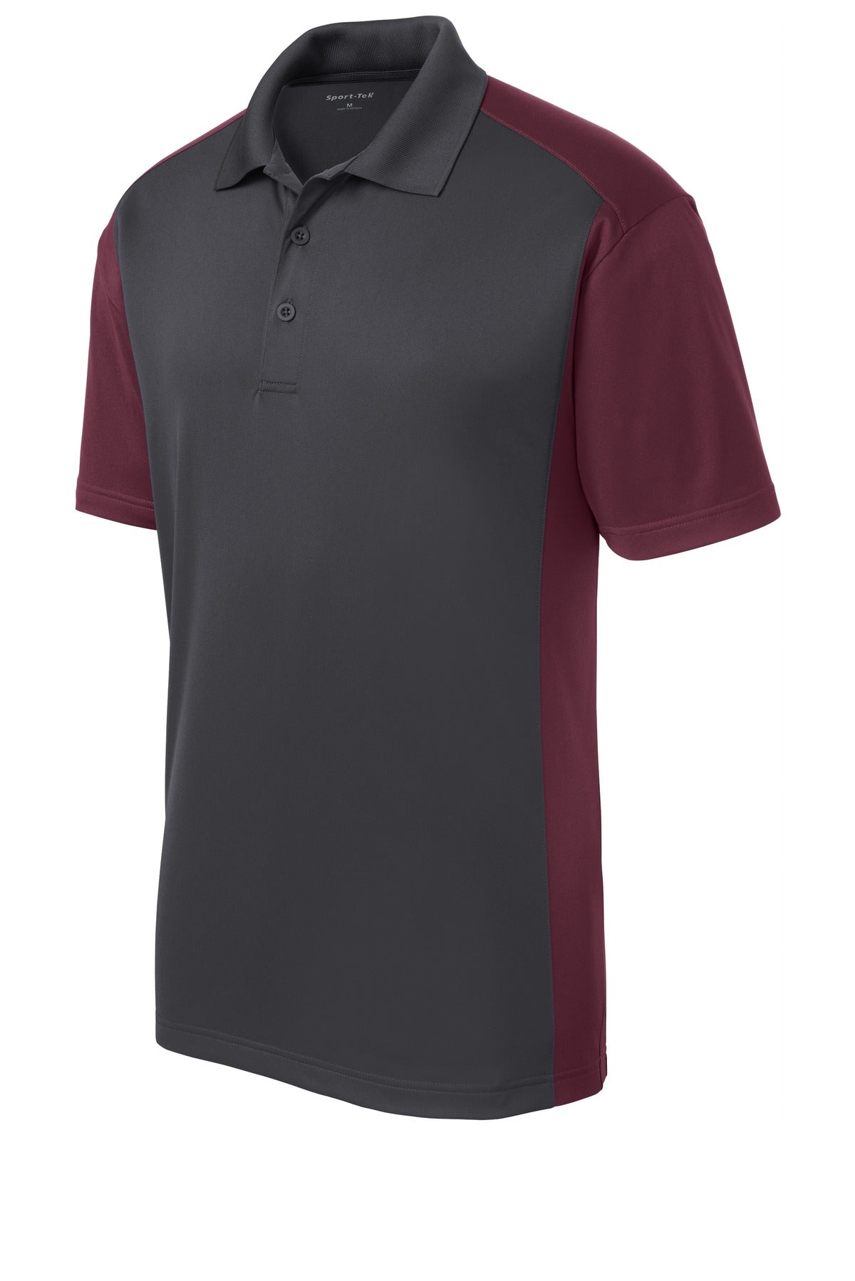 Custom Embroidered Sport-Tek Polos/Knits in Iron Grey/ Maroon