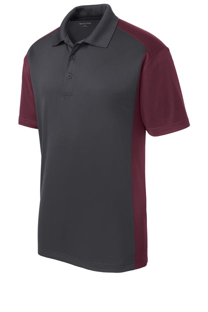 Custom Embroidered Sport-Tek Polos/Knits in Iron Grey/ Maroon