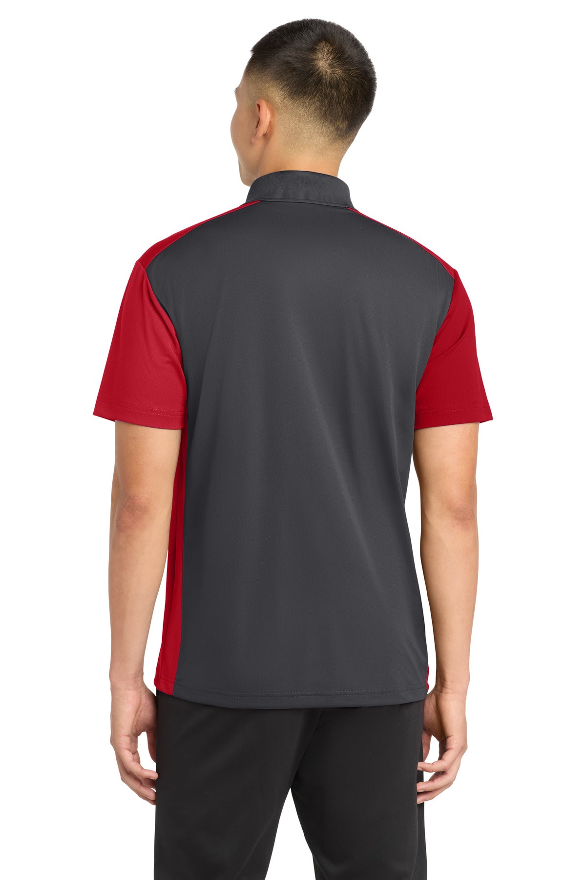 Custom Embroidered Sport-Tek Polos/Knits in Iron Grey/ True Red