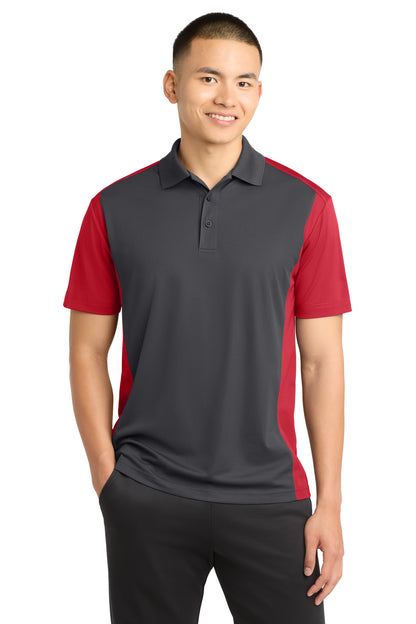Custom Embroidered Sport-Tek Polos/Knits in Iron Grey/ True Red
